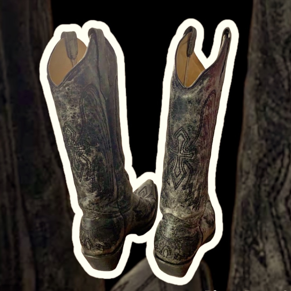 Size 7 1/2 Wild West cowgirl boots original real leather